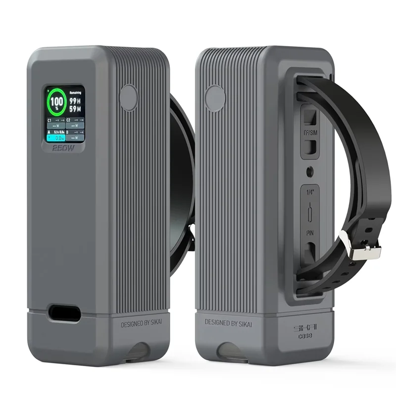 ABRJ-For Anker Prime 250W Power Bank Silicone Case Portable Carrying Travel Case Storage Holder With TF/SIM Card Storage