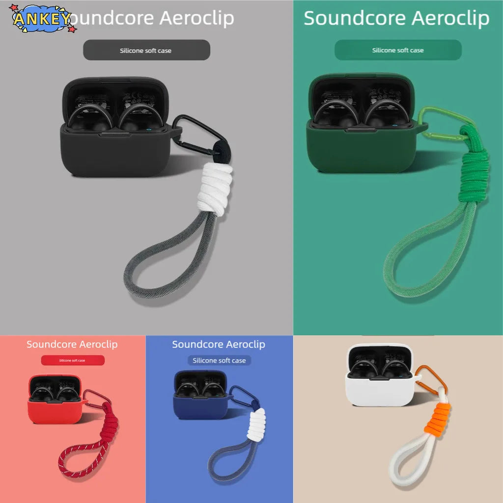 for Anker Soundcore AeroClip Protective Silicone Cute Cartoon Covers Wireless Earbuds Shell TWS Headphone Portable