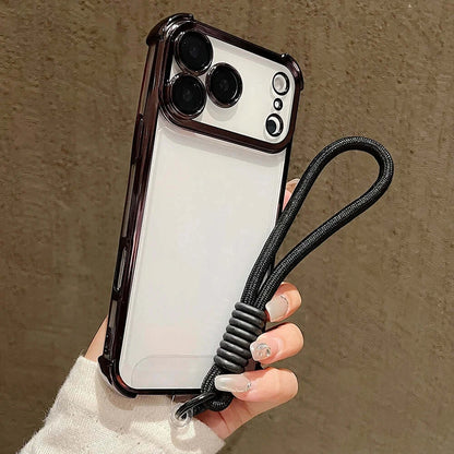 Coque de téléphone antichoc transparente de luxe avec cordon bonbon pour iPhone 17 Pro Max 17 Pro 17 Air avec dragonne