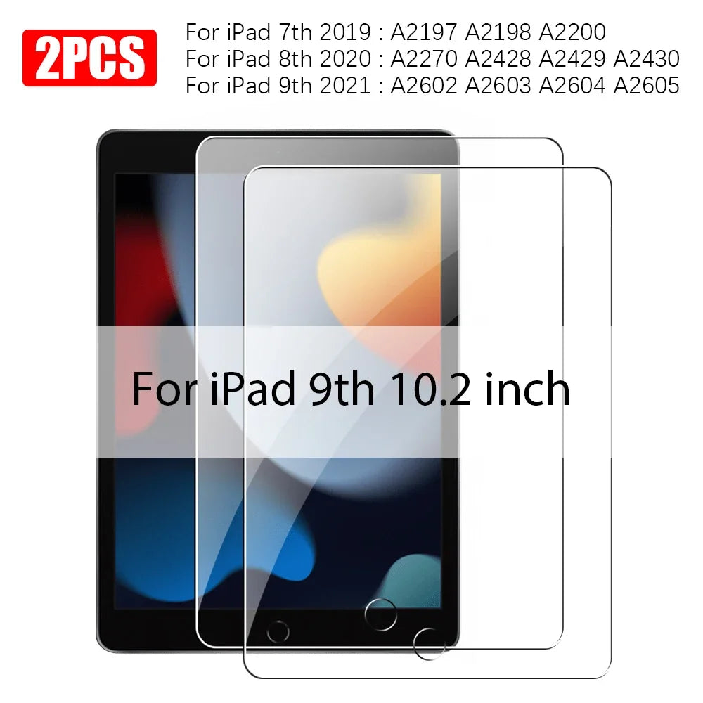 Tempered Glass For Ipad 10 9 9th 10th Generation Air 13 11 5 4 M2 Screen Protector Pro 11 12.9 M4 2024 10.2 10.9 Protective Film