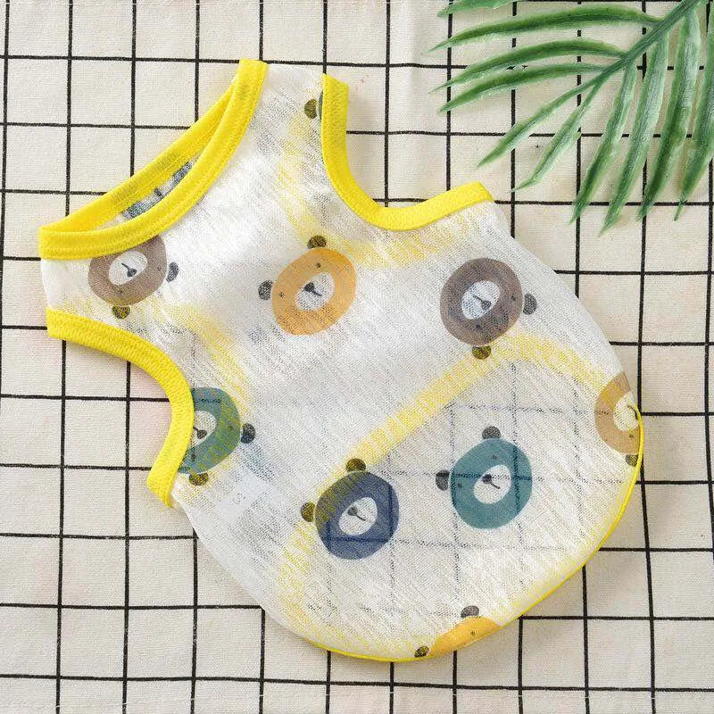 Sun Protection Clothing for Cats Summer Pet Vest Ultra-thin Breathable Cute Print Kitten Puppy Rabbit Clothes Pajamas ropa gato