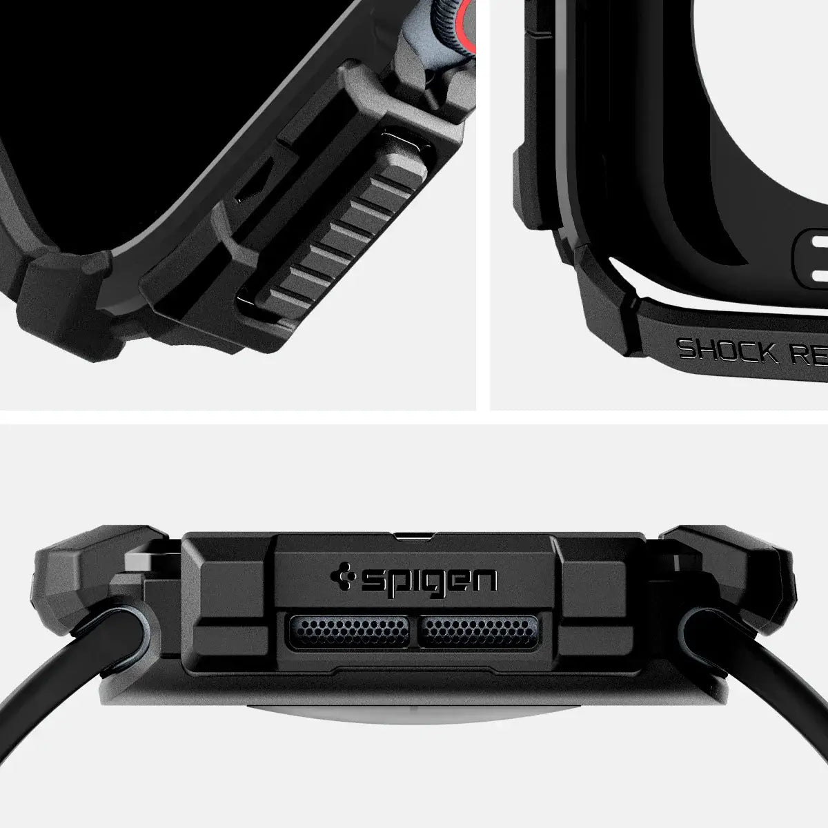 Spigen Rugged Armor Case for Apple Watch carbon fiber design Techs Park