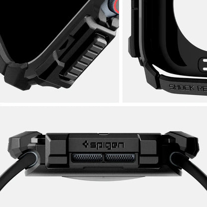 Spigen Rugged Armor Case for Apple Watch carbon fiber design Techs Park