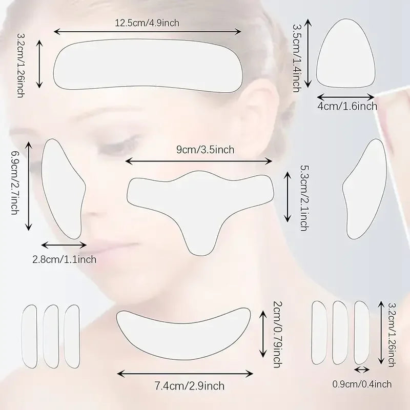 Reusable Silicone Anti Wrinkle Patches Set Facial & Neck Wrinkle Patches for Overnight Use Forehead Smile Liness Paches