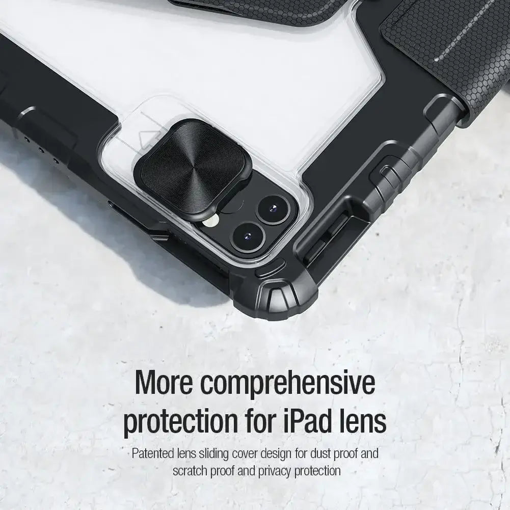 Nillkin Armor Bumper Slide Camera Magnetic Flip Leather Case for iPad Pro 2020 2021 2022 Air 4 5 10.2 10.9 11 12.9 Lens Cover