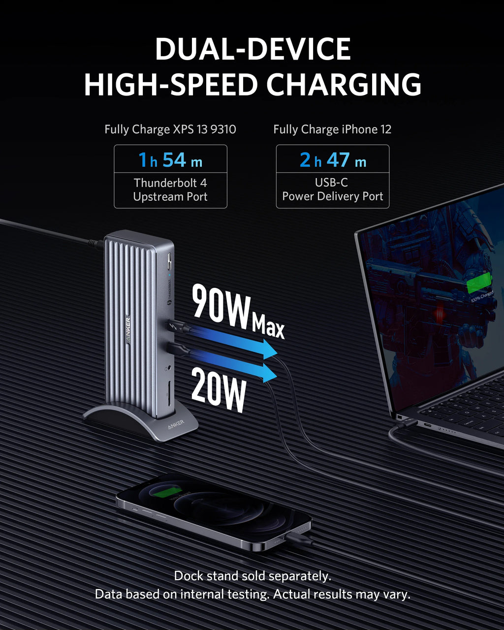 Anker usb hub 777 Thunderbolt 4 Docking Station Apex 12-in-1 hub usb c Max 90W Charging HDMI Adapter laptop accessories