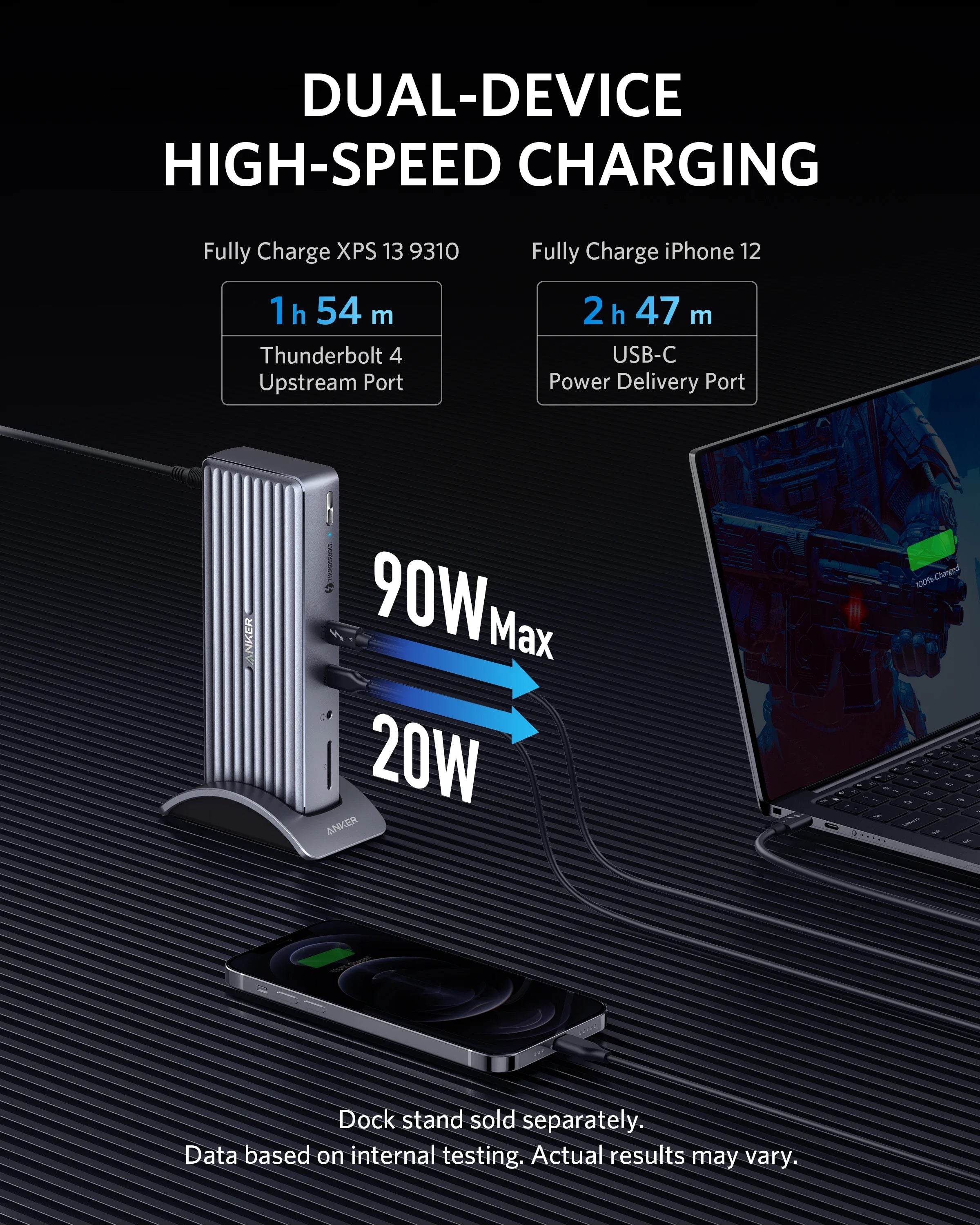 Anker usb hub 777 Thunderbolt 4 Docking Station Apex 12-in-1 hub usb c Max 90W Charging HDMI Adapter laptop accessories