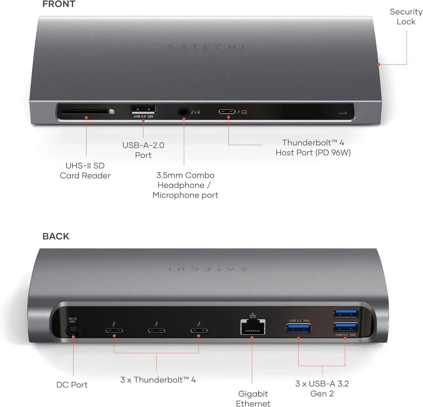     Satechi Thunderbolt 4 Docking Station front view