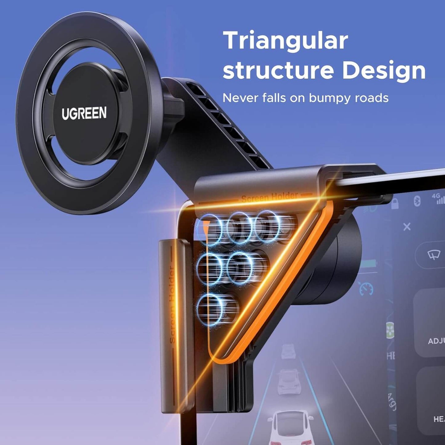     Black MagSafe Car Phone Mount for iPhone dashboard use