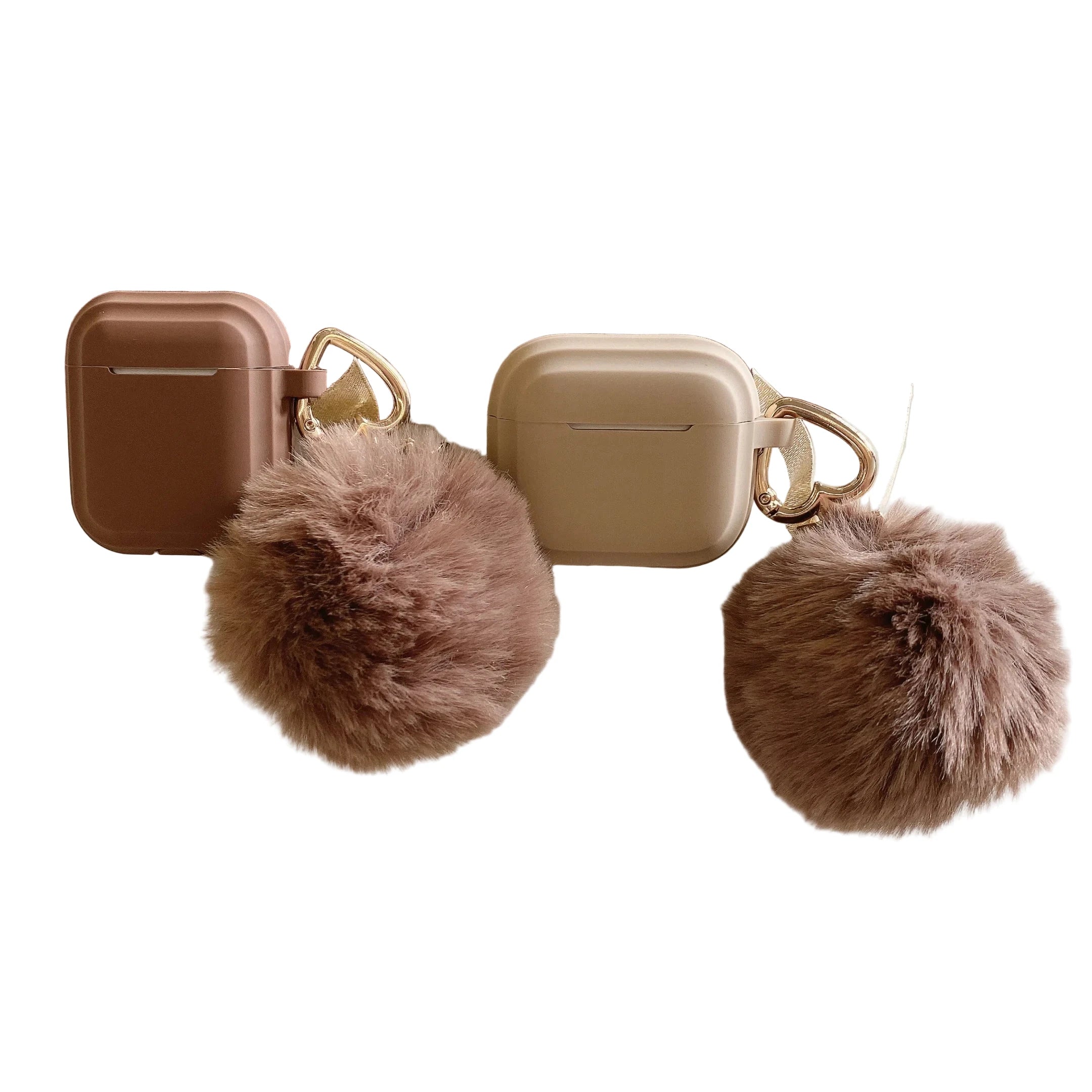 Matte Brown Soft Silicone Earphone Case Teddy Plush Bear Pendant Bracelet For Air pods 4 Charging Box For Airpods 4 1 2 3 Pro 2
