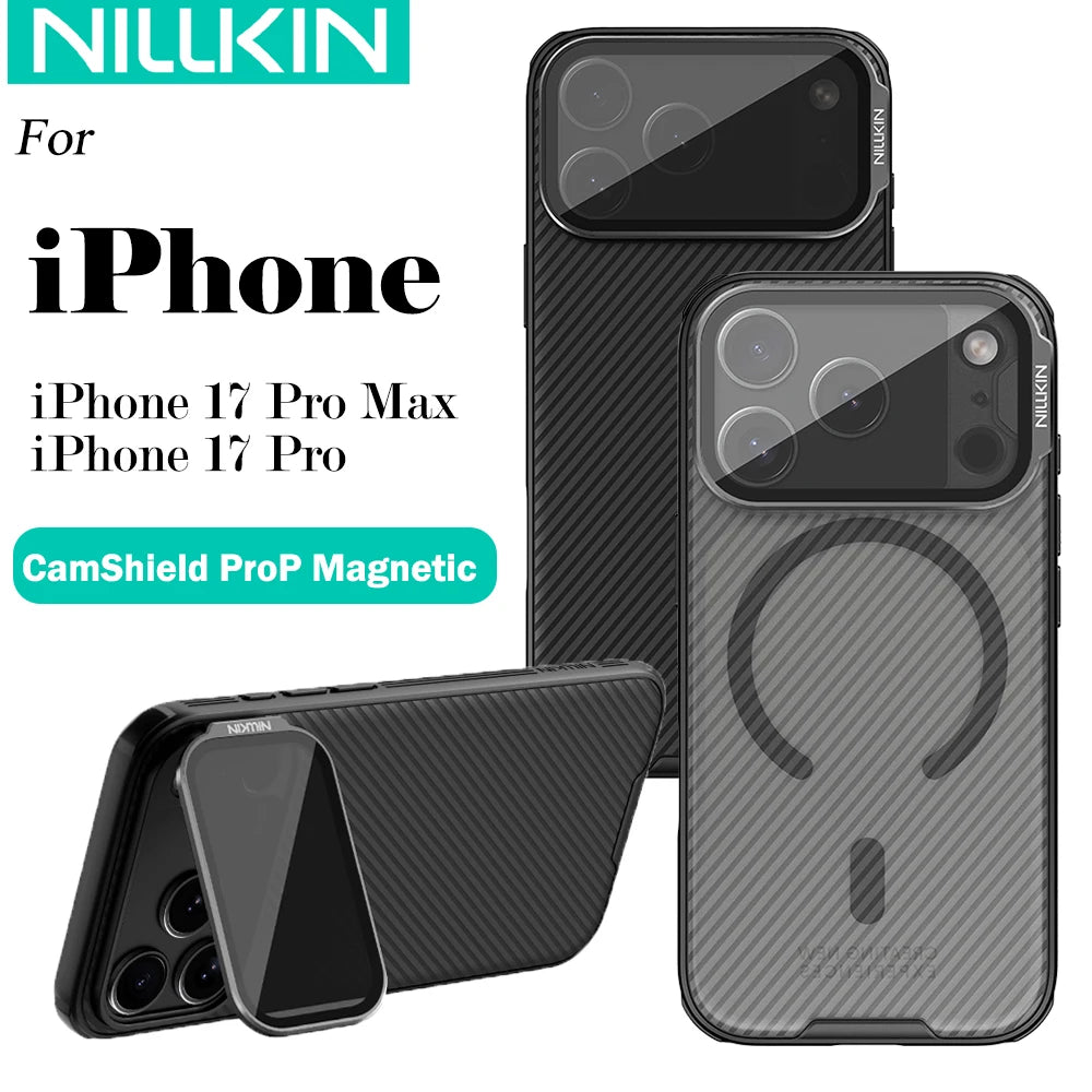 Nillkin For iPhone 17 Pro Max 17Pro Magnetic CamShield Prop Phone Case Camera Foldable Stand Back Cover