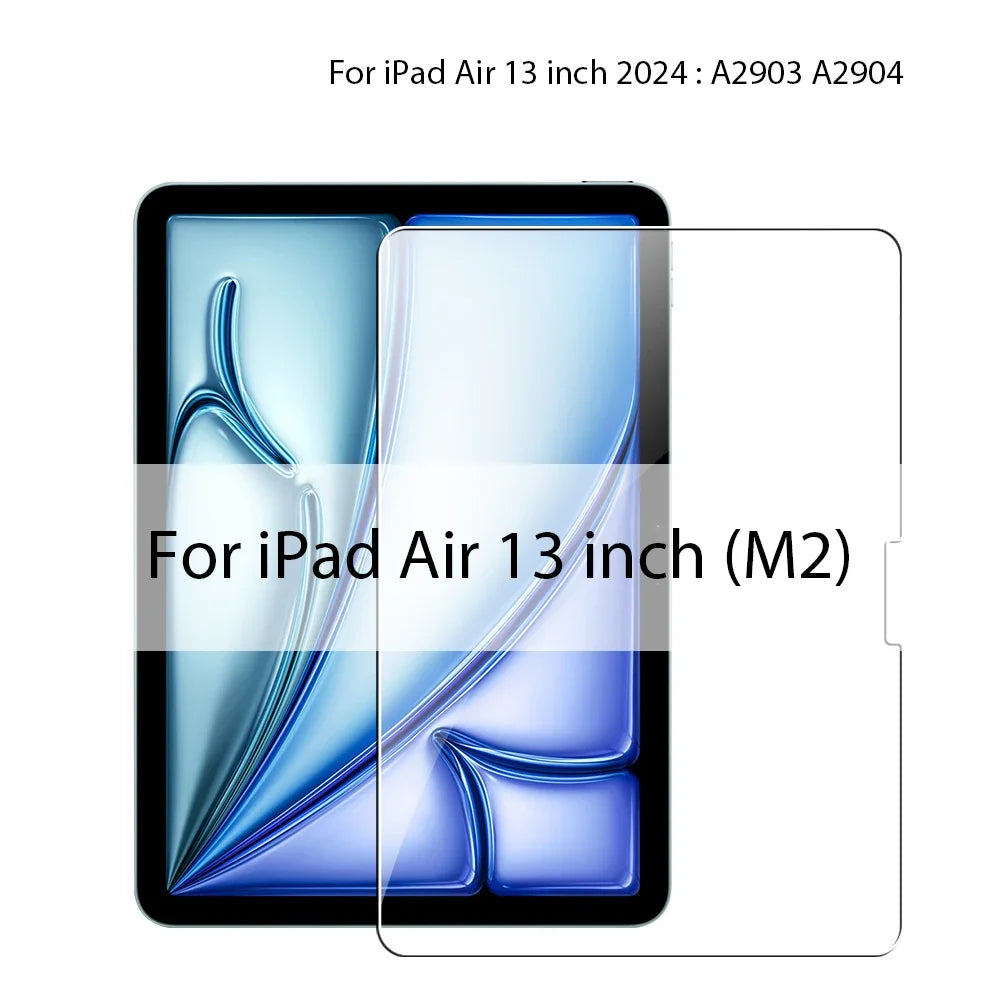 Tempered Glass Screen Protector For iPad Air 13 11 5 4 M3 M2 2025 A16 11th 10th Gen For iPad Pro 12.9 M4 9th 10.2 Mini 6 7 Film