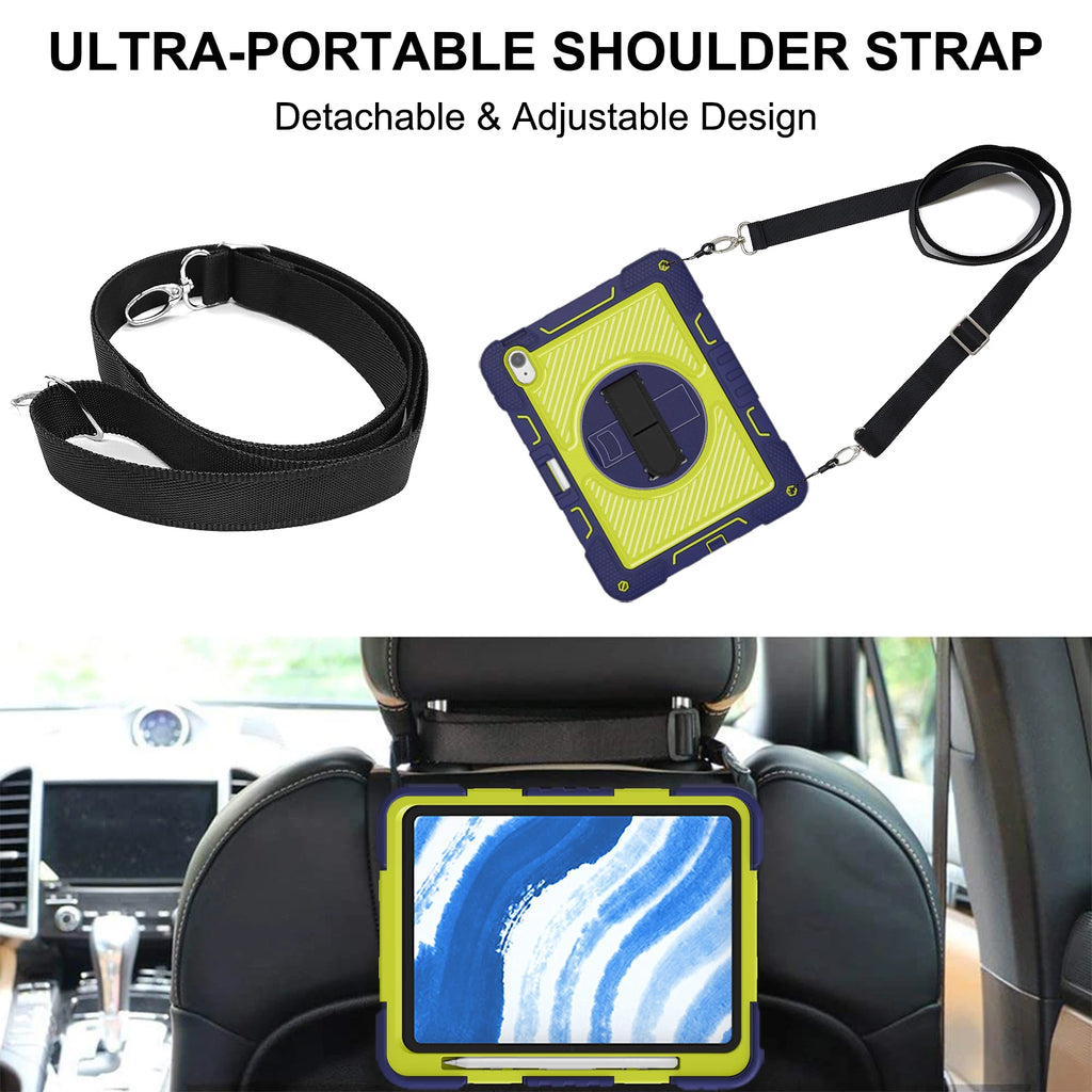 For iPad Air11 M2 Pro 11 M4 2024 A2899 A2900 A2902 Tablet Cover FOR A2837 A3006 cover With Foldable Bracket+Shoulder Straps