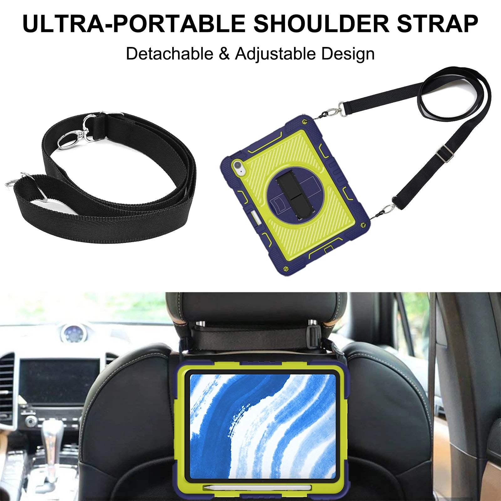 For iPad Air11 M2 Pro 11 M4 2024 A2899 A2900 A2902 Tablet Cover FOR A2837 A3006 cover With Foldable Bracket+Shoulder Straps