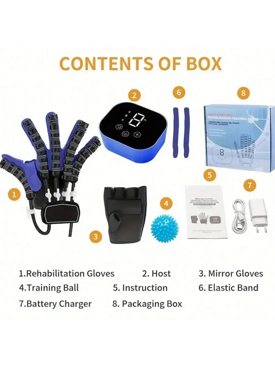 Left & Right Hand Finger Rehabilitation Exerciser Robot Gloves Stroke Hemiplegia Cerebral Infarction Training Equipment Therapy