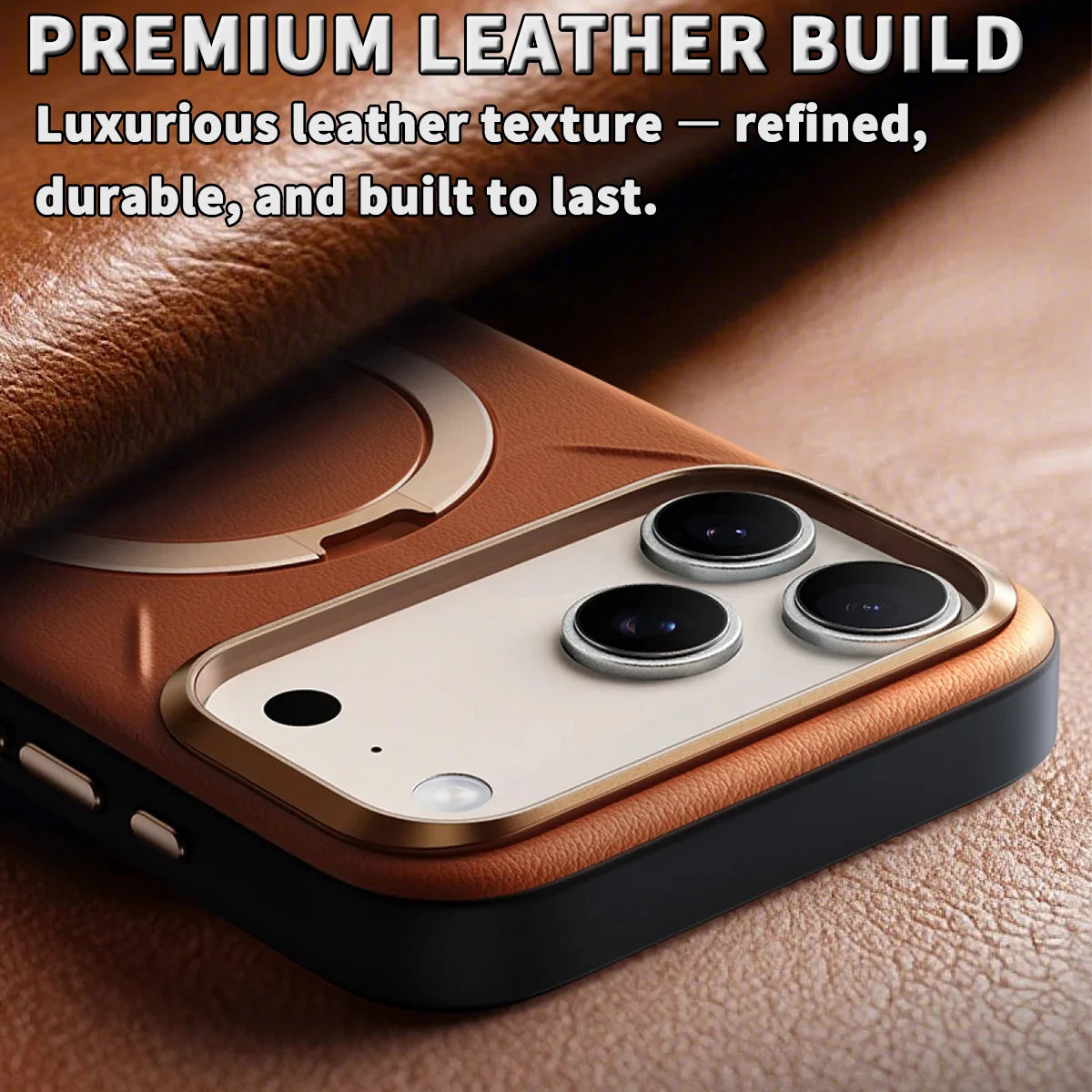 TORRAS Q3 Soft Leather Phone Case for iPhone 17 16 15 Pro Max, Fit for MagSafe with Ring, Mil-Grade Protection