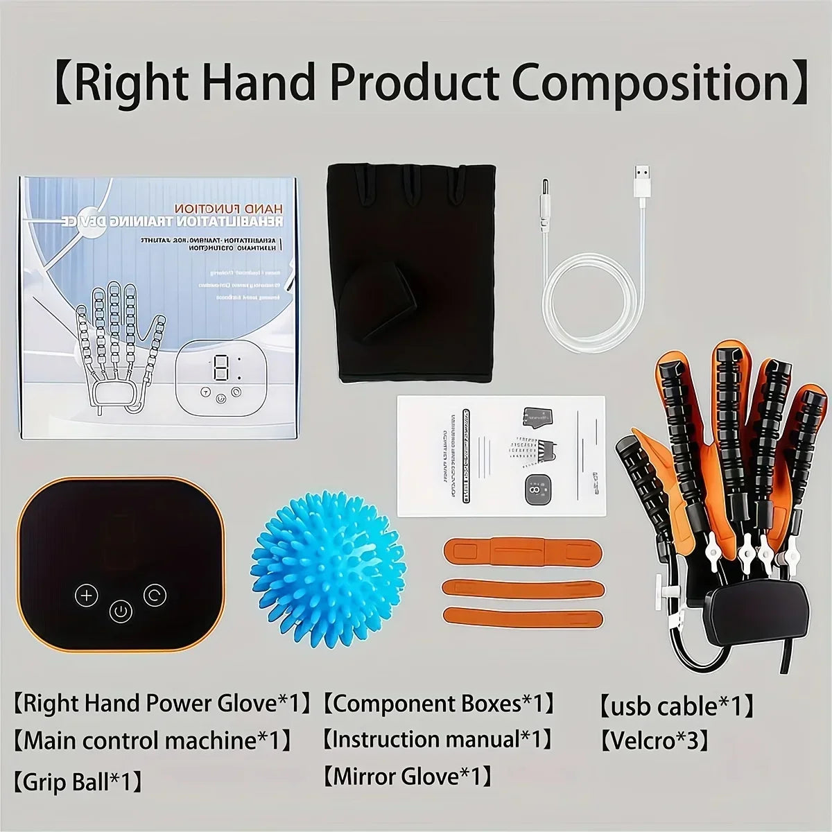Left & Right Hand Finger Rehabilitation Exerciser Robot Gloves Stroke Hemiplegia Cerebral Infarction Training Equipment Therapy