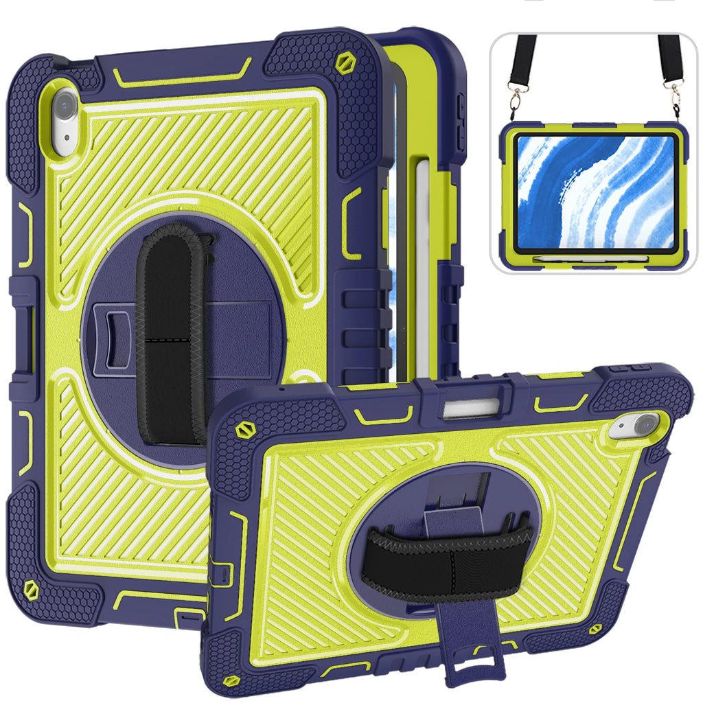 For iPad Air11 M2 Pro 11 M4 2024 A2899 A2900 A2902 Tablet Cover FOR A2837 A3006 cover With Foldable Bracket+Shoulder Straps