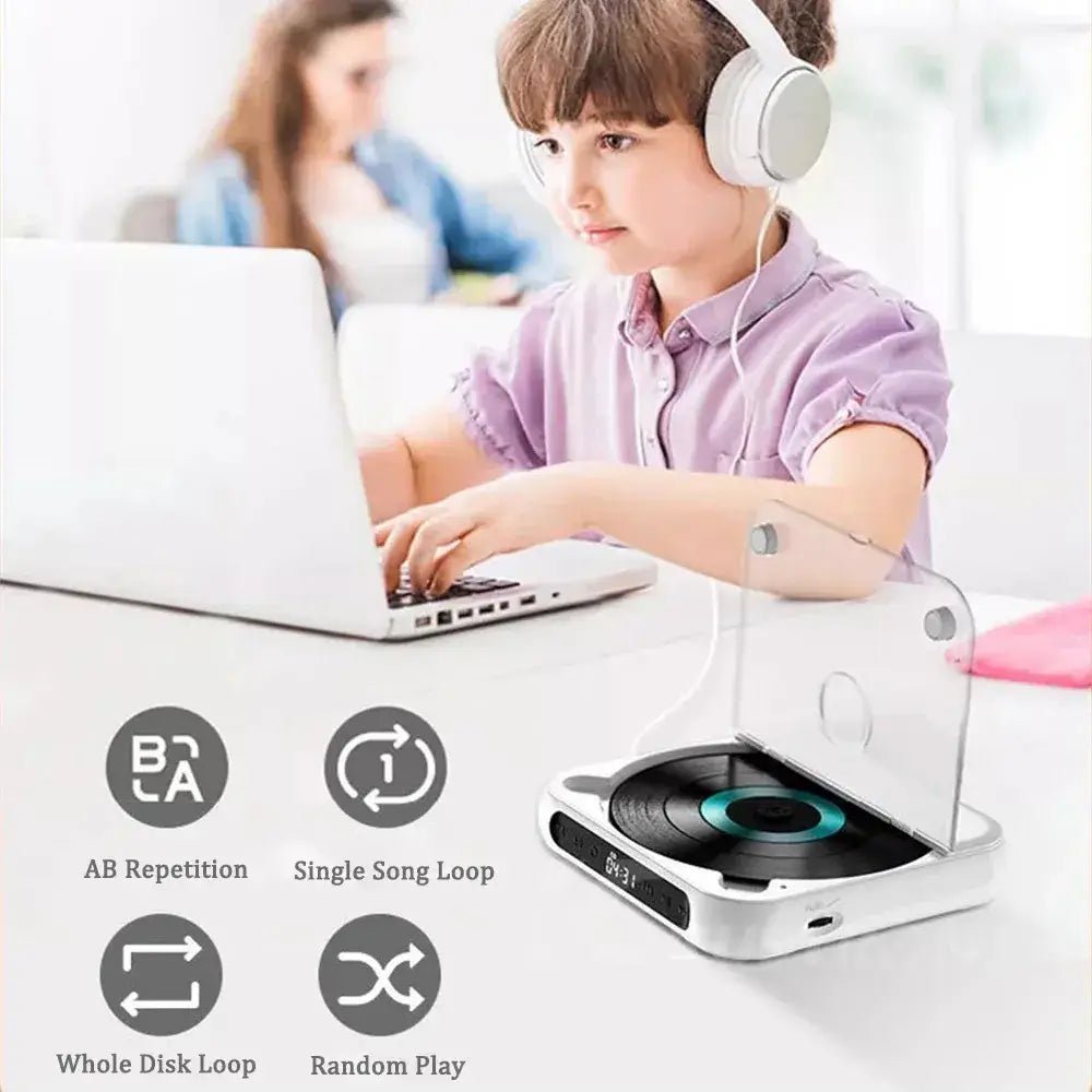 Portable CD Player With 5 Playback Modes – Bluetooth Walkman