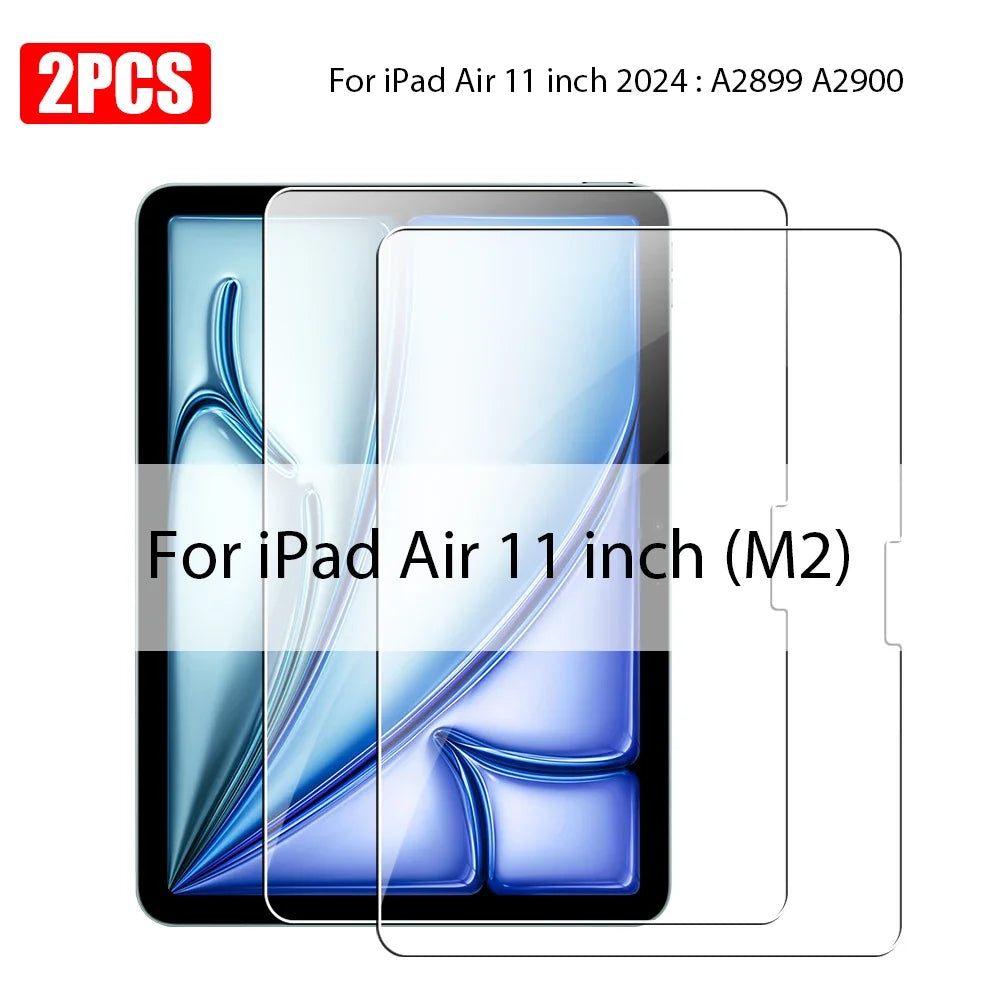 Tempered Glass For Ipad 10 9 9th 10th Generation Air 13 11 5 4 M2 Screen Protector Pro 11 12.9 M4 2024 10.2 10.9 Protective Film