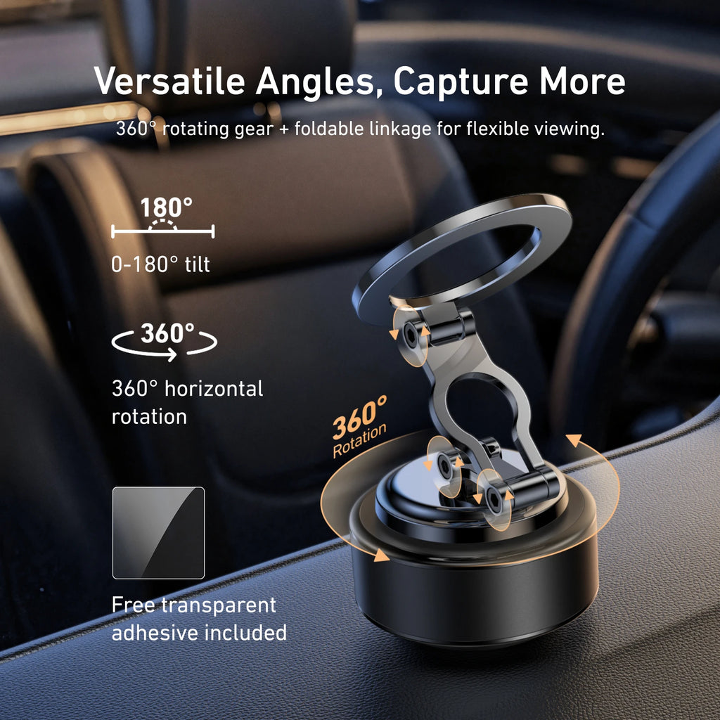 TELESIN Magnetic Electric Suction Cup Car Phone Holder 360° Adjustable Car Mount Stand For Mobile Phone Iphone  Andriod Phone