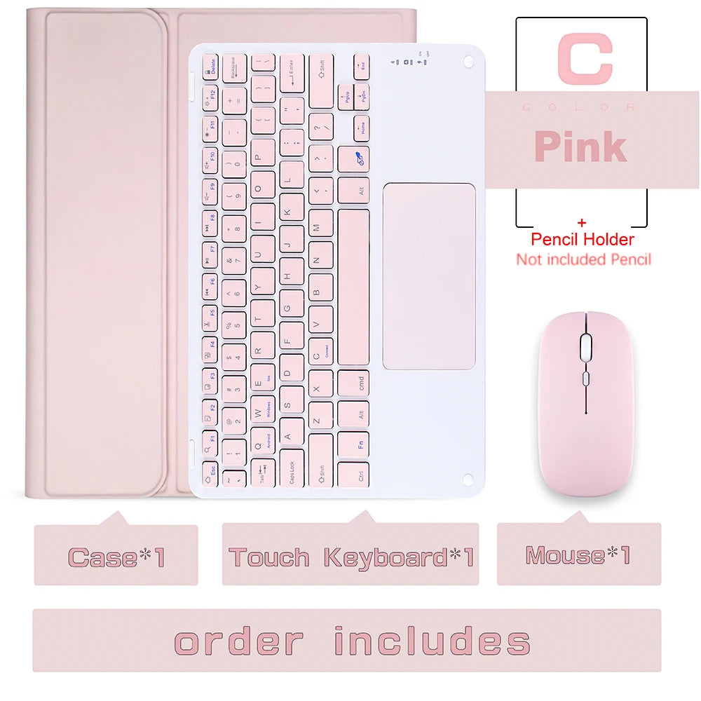 Magic Keyboard Case for iPad Pro 13 2024 M4 Pro 11 Air 5 M3 10th Funda M2 iPad Pro 12.9 Case Bluetooth Keyboard Wireless Mouse