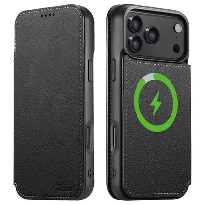 Retro Leather Wallet Flip – Strong Magnetic Phone Case