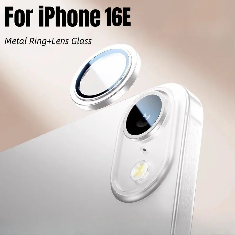 Alloy Camera Protector For iPhone 17Air 16E 2025 Metal Ring Lens Tempered Glass Back Lens Cover Protective Cap
