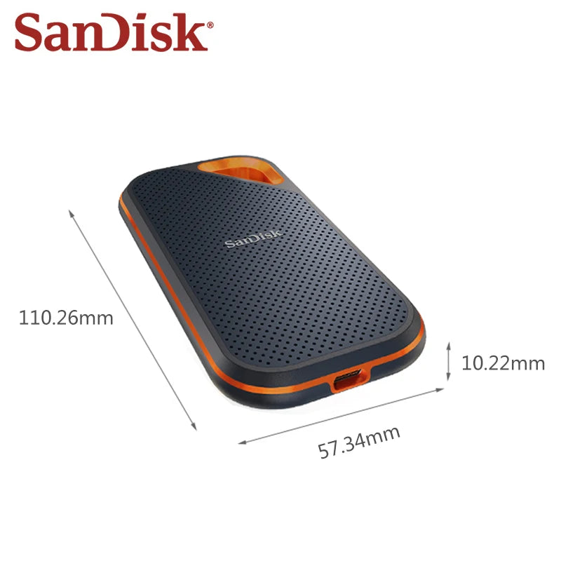 Read & Write 2000MB/s SanDisk E81 Extreme PRO Portable SSD NVMe 4T 2T 1T USB3.2 Gen2X2 Drop protection IP55 For Laptops/Desktops