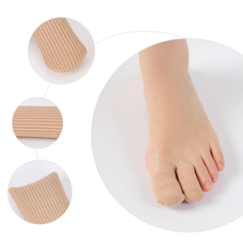 2Pieces Hallux Valgus Bunions Corns Foot Pain Relief Orthotics Fabric Silicone Toe Tube Cover Protector Finger Toes Separators