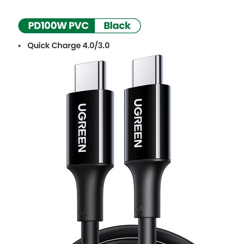 UGREEN 100W USB C to USB C Cable for iPhone 15 MacBook iPad Pro  Fast Charging Cable 5A 100W Type C Fast Charger PD Cable USB C