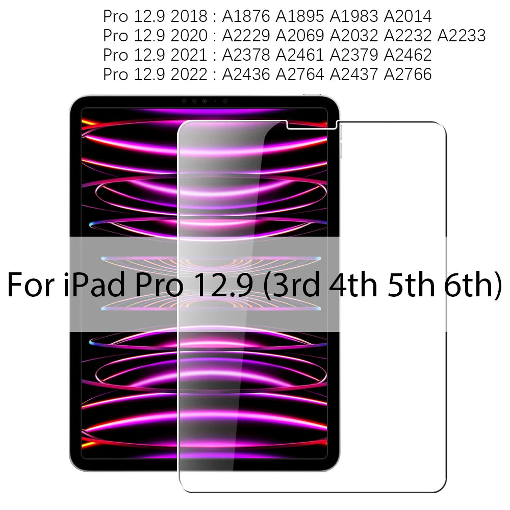 Tempered Glass For Ipad A16 M3 2025 10th Generation Screen Protector For Ipad Air 13 11 M4 Pro 12.9 Air 5 4 3 Mini 6 7 10.2 Film