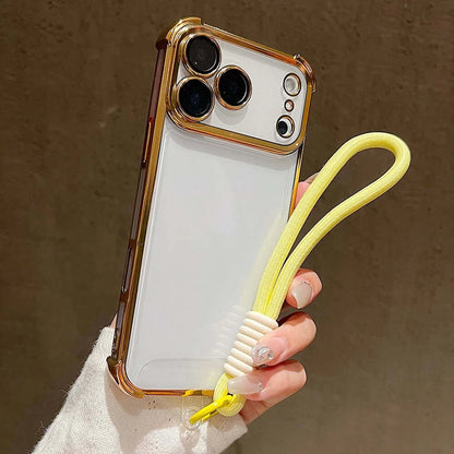 Coque de téléphone antichoc transparente de luxe avec cordon bonbon pour iPhone 17 Pro Max 17 Pro 17 Air avec dragonne