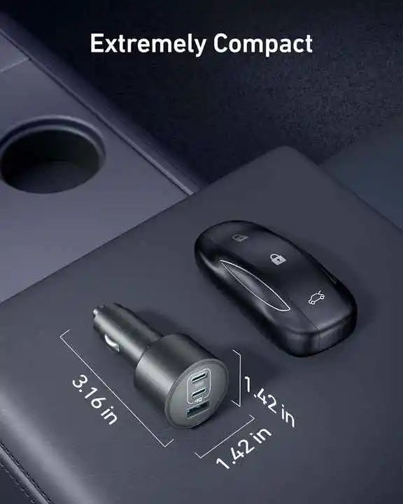Anker USB-C Car Charger 167.5W Max with 3-Port Ultra-Compact Type-C Fast Phone Car Charger for iPhone 16