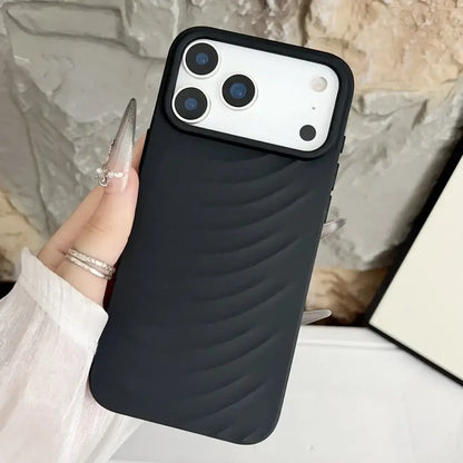 Coque en silicone souple 3D effet vague pour iPhone 17 Air 16 15 14 13 12 Pro Max 17Pro 17PROMAX Housse de luxe antichoc givrée