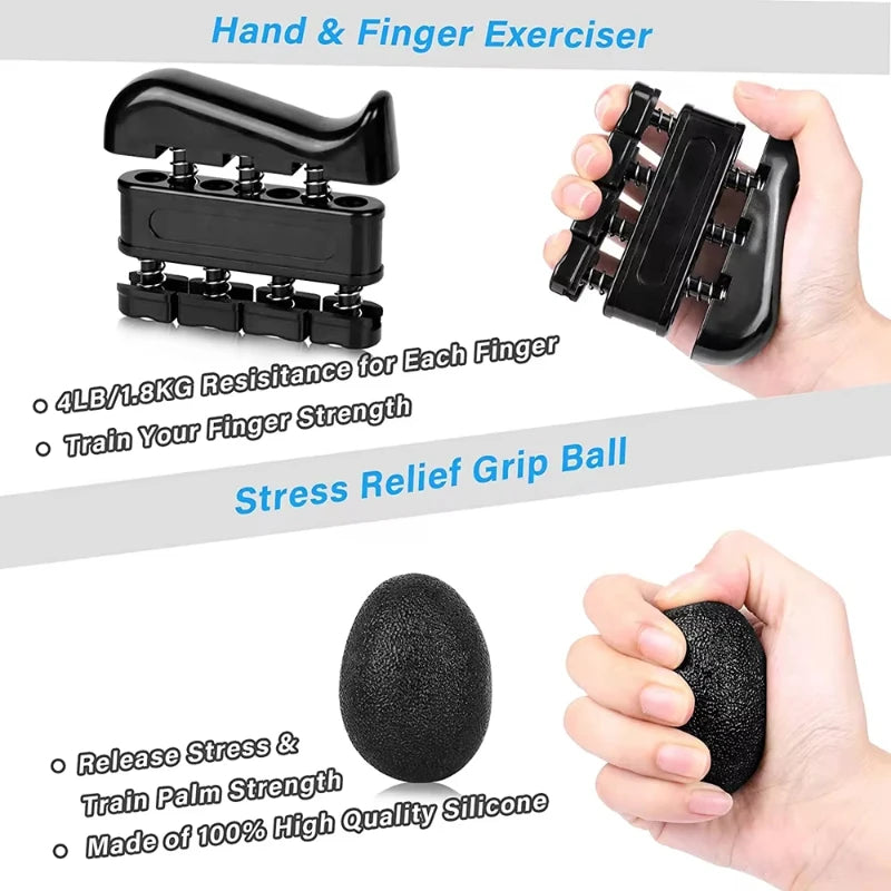 5 Pack Grip Strength Trainer Kit Hand Grip Strengthener for Muscle Building and Injury Recover hand rehabilitation training