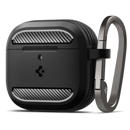 Spigen Rugged Armor Case for Apple AirPods 4 keyring loop Techs Park
