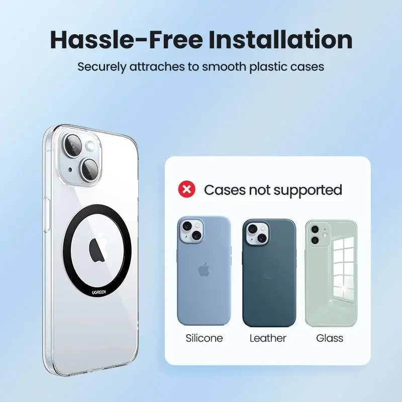UGREEN MagSafe Ring for iPhone 17/16/15/14/13/12 — magnetic plate
