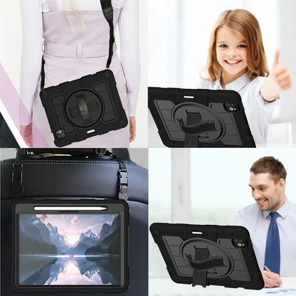 Heavy Duty Case For iPad Pro 11 M4 2024 Model A2836 A2837 A3006 360 Rotation Armor Stand Cover With Shoulder Strap Shockproof