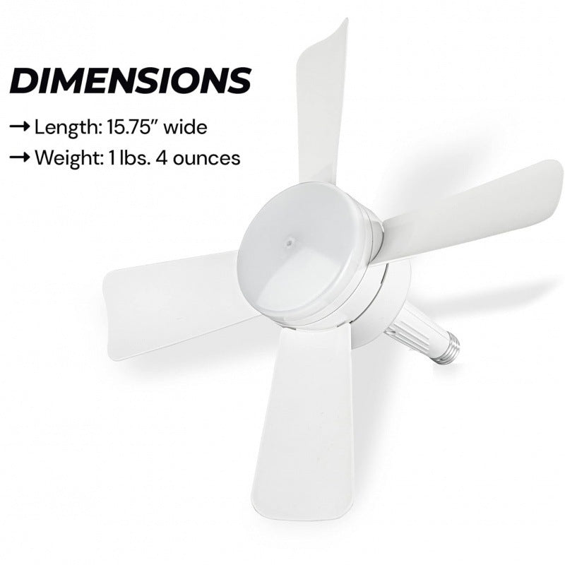 Socket Fan Light With Remote Adjustable Screw Mouth Intelligent Remote