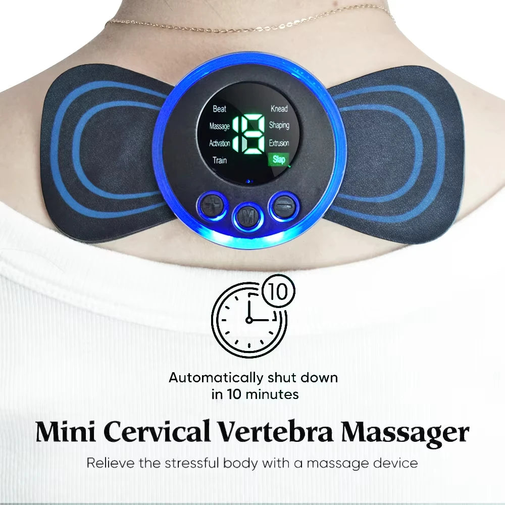 mini patch neck massager Portable intelligent electric back and shoulder massager with cushion and remote control