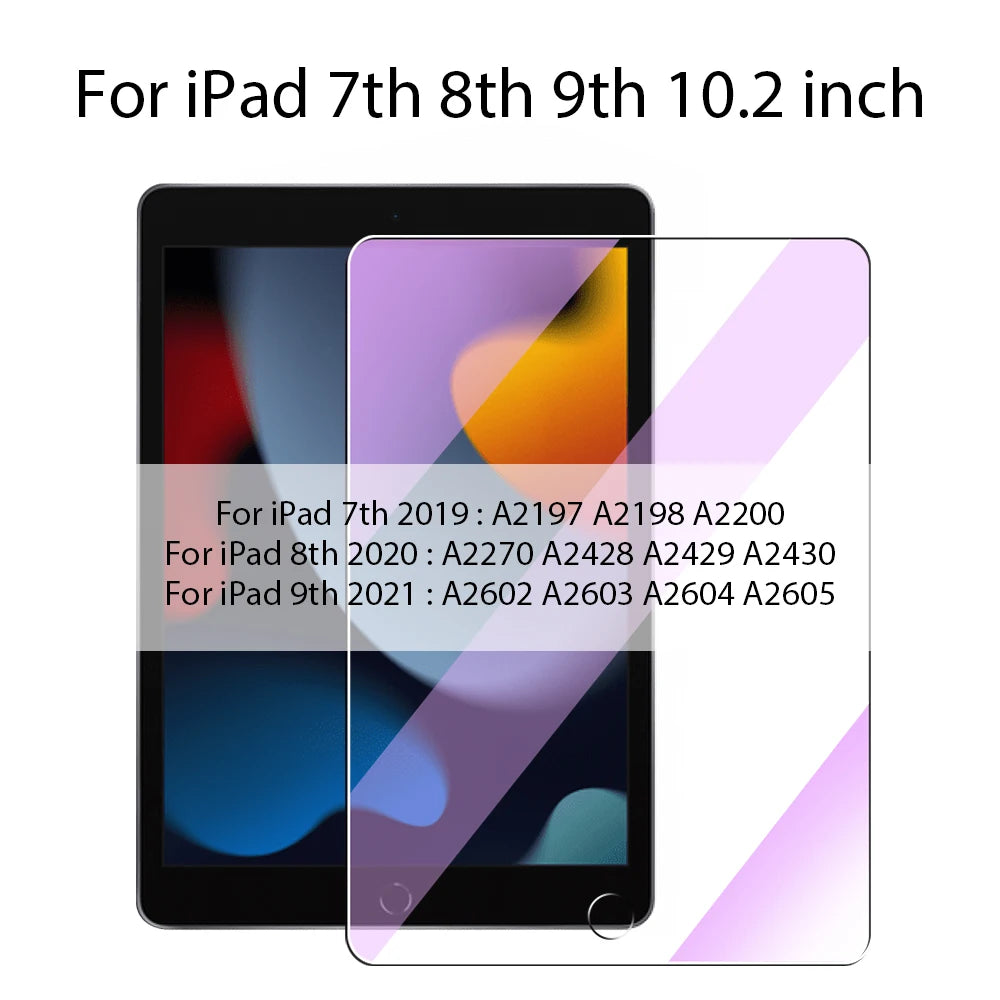Tempered Glass For Ipad Pro 13 11th M4 12.9 A16 10 9 10th 9th Gen Screen Protector Air 11 5 4 M2 M3 Mini 6 7 A17 Blue Light Film