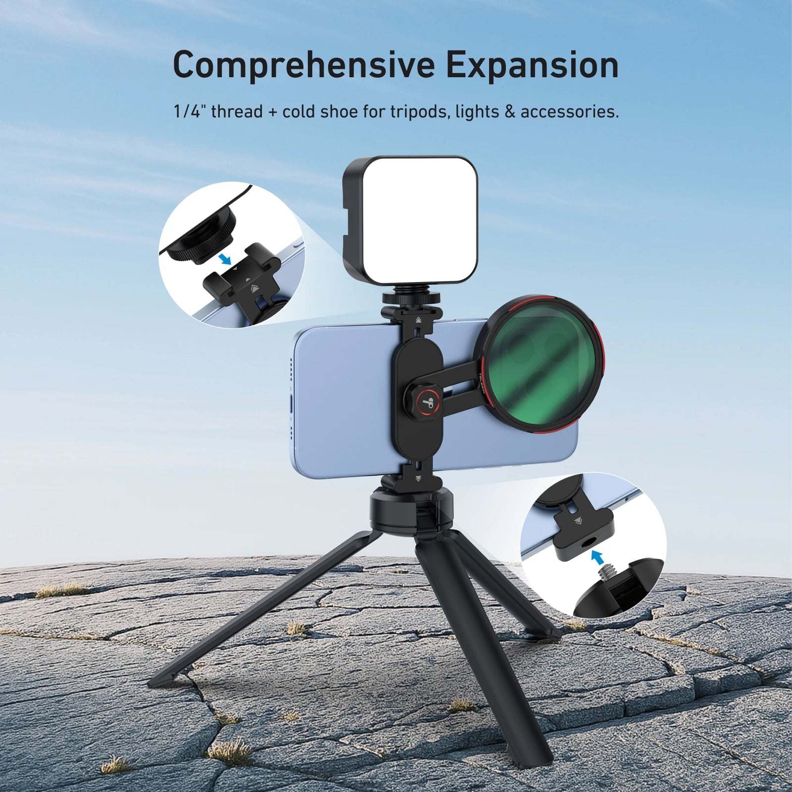 TELESIN Universal Phone  Filter CPL ND2-32 For Smartphone with Universal filter holder For Iphone Andriod phone Accessories
