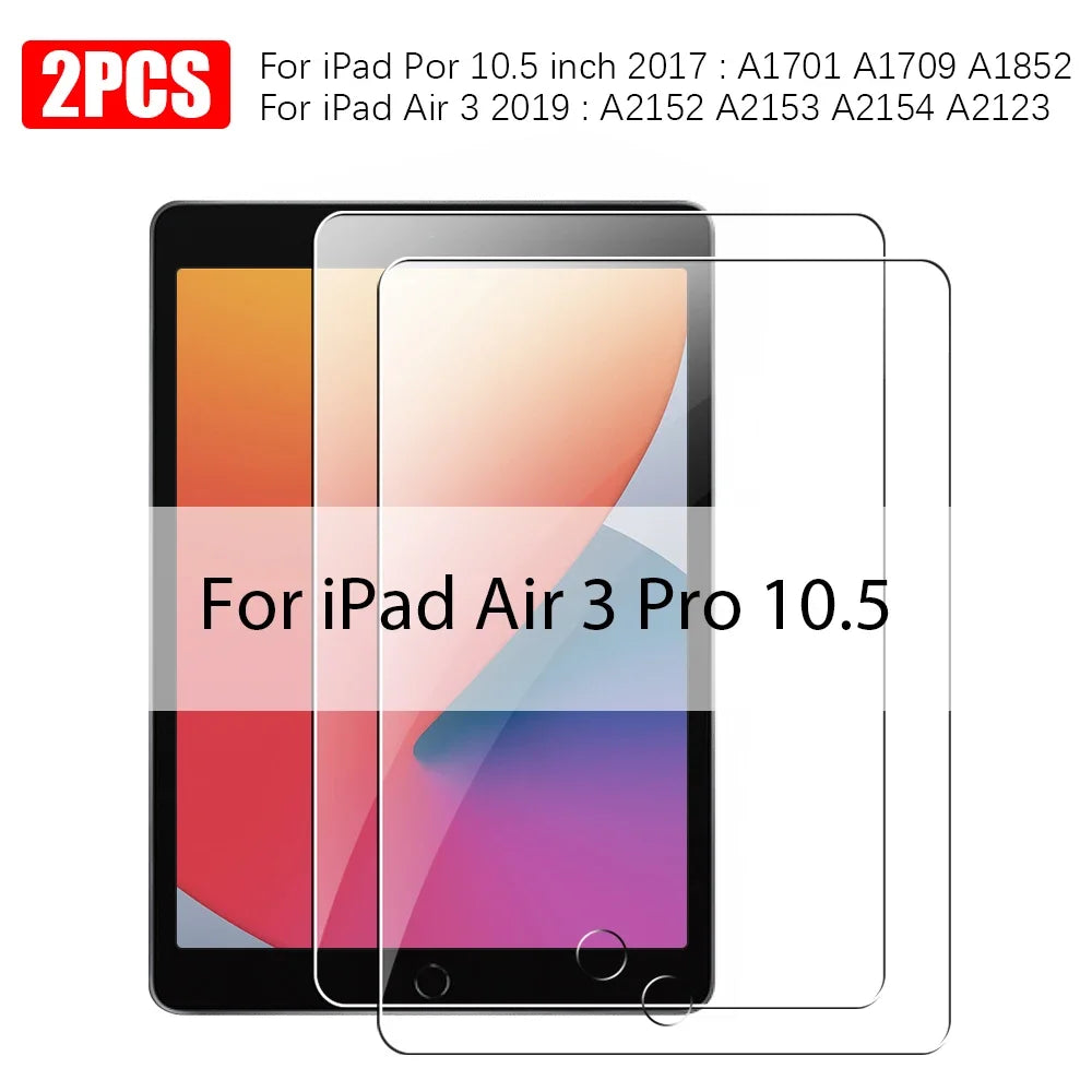 Tempered Glass For Ipad 10 9 9th 10th Generation Air 13 11 5 4 M2 Screen Protector Pro 11 12.9 M4 2024 10.2 10.9 Protective Film