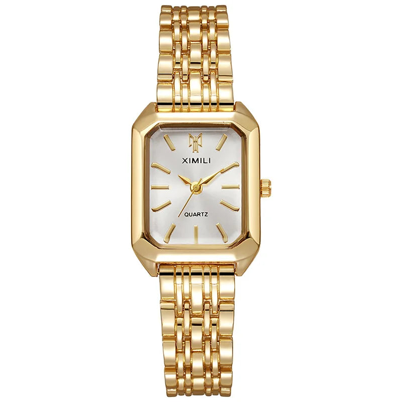 1/2/4PCS Luxury Women Watches Fashion Rectangle Woman Quartz Watch Stainless Steel Band Wristwatches Reloj Mujer（Without Box）