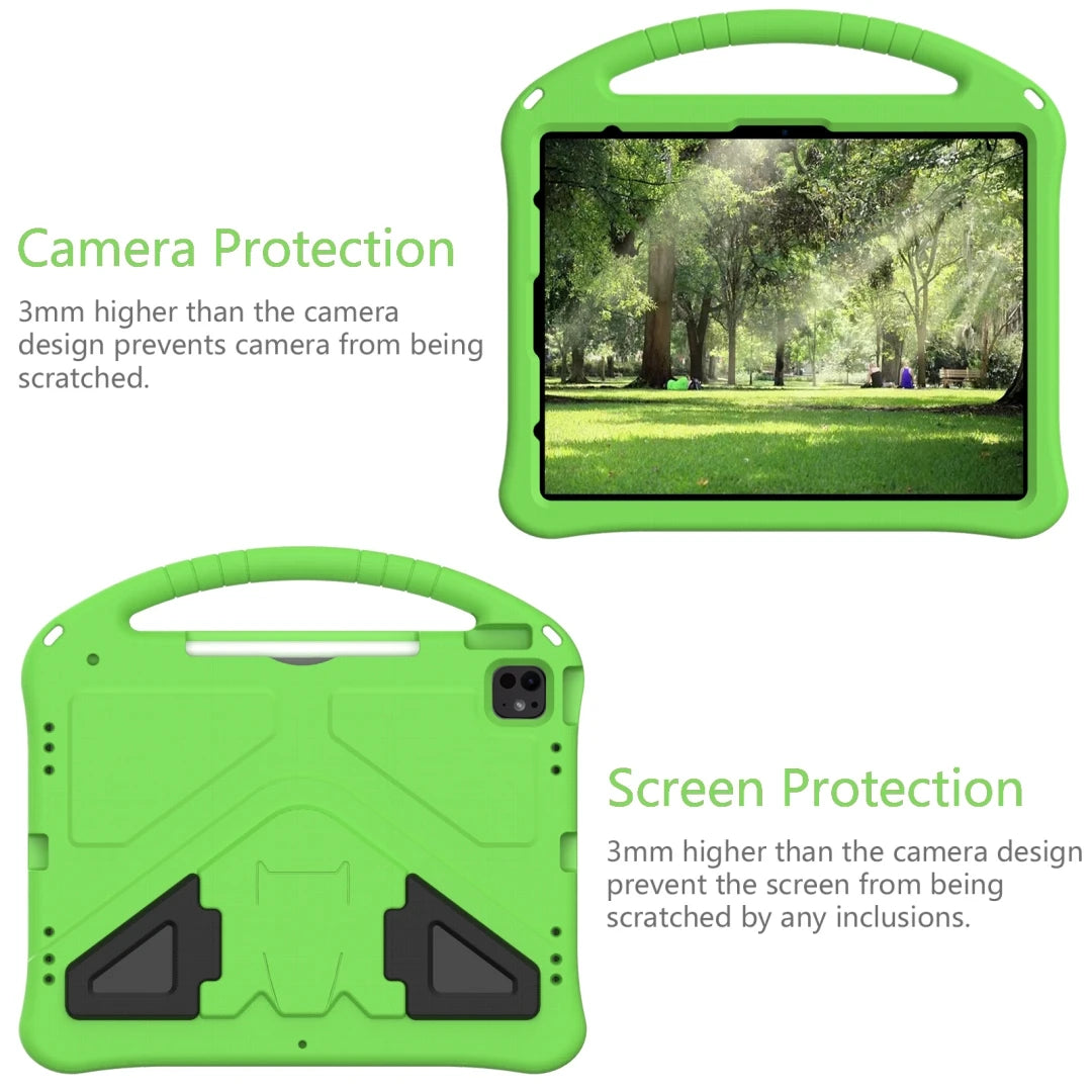 Kids EVA Case for iPad Air 13 Pro 13 2024 Pro 12.9 inch Funda Stand Shockproof Kid-Proof Handle Stand Protective Tablet Cover