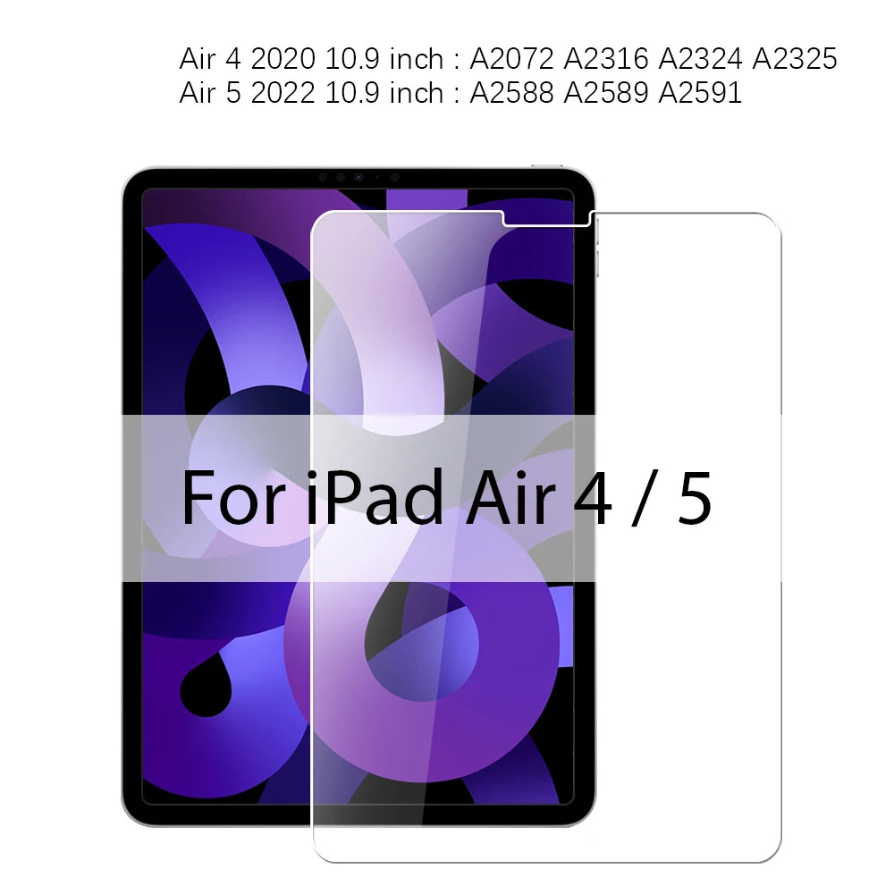 Tempered Glass For Ipad A16 M3 2025 10th Generation Screen Protector For Ipad Air 13 11 M4 Pro 12.9 Air 5 4 3 Mini 6 7 10.2 Film