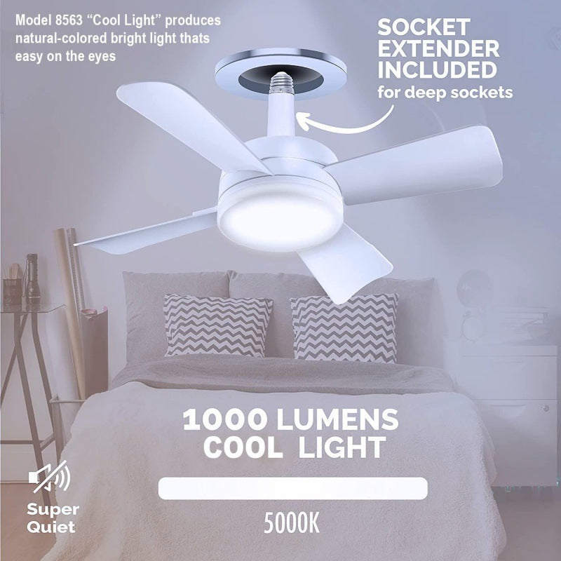 Socket Fan Light With Remote Adjustable Screw Mouth Intelligent Remote