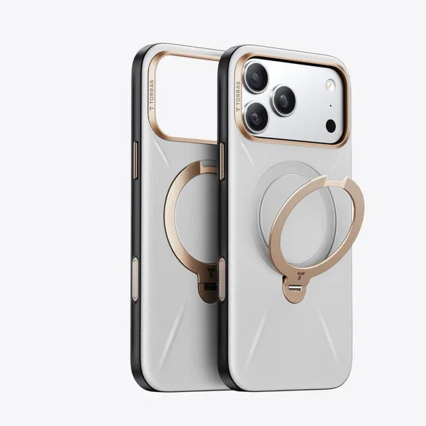 TORRAS Q3 Soft Leather Phone Case for iPhone 17 16 15 Pro Max, Fit for MagSafe with Ring, Mil-Grade Protection