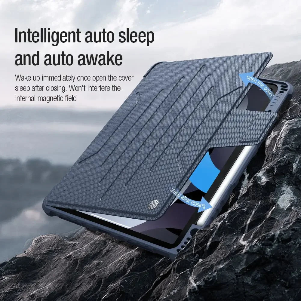 Nillkin Armor Bumper Slide Camera Magnetic Flip Leather Case for iPad Pro 2020 2021 2022 Air 4 5 10.2 10.9 11 12.9 Lens Cover